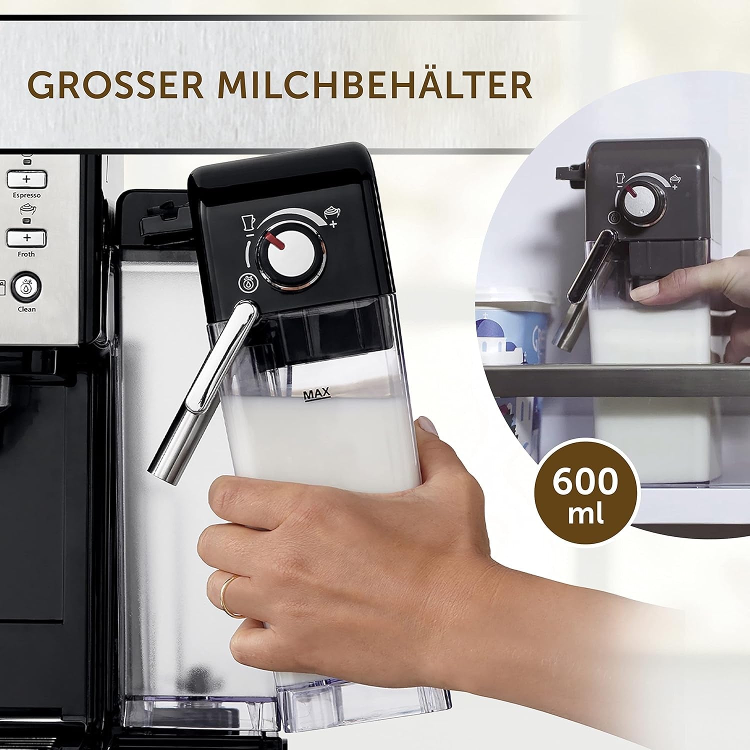 Espresso Breville Prima Latte II | Latte- en cappuccinomachine | Professionele pomp met 15 bar en melkopschuimer | Zilver [VCF108X]