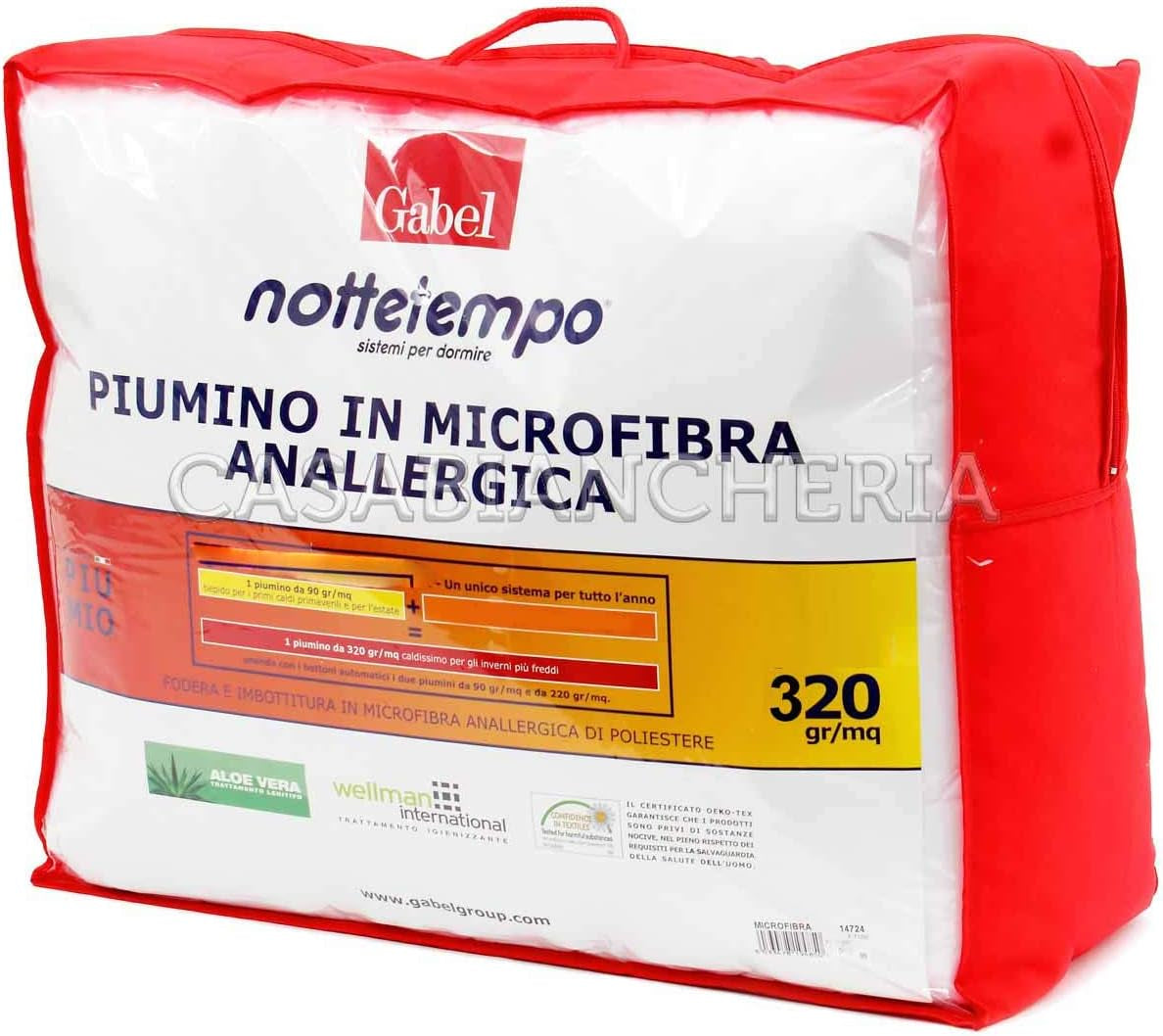 Vork Nottetempo donsjack microvezel microvezel zeer warm (2 cm) 120X80X2 Cm Bianco Quilts en quilts Naty Shop 205X250X2 Cm Microvezel houdt zeer warm (2 cm)