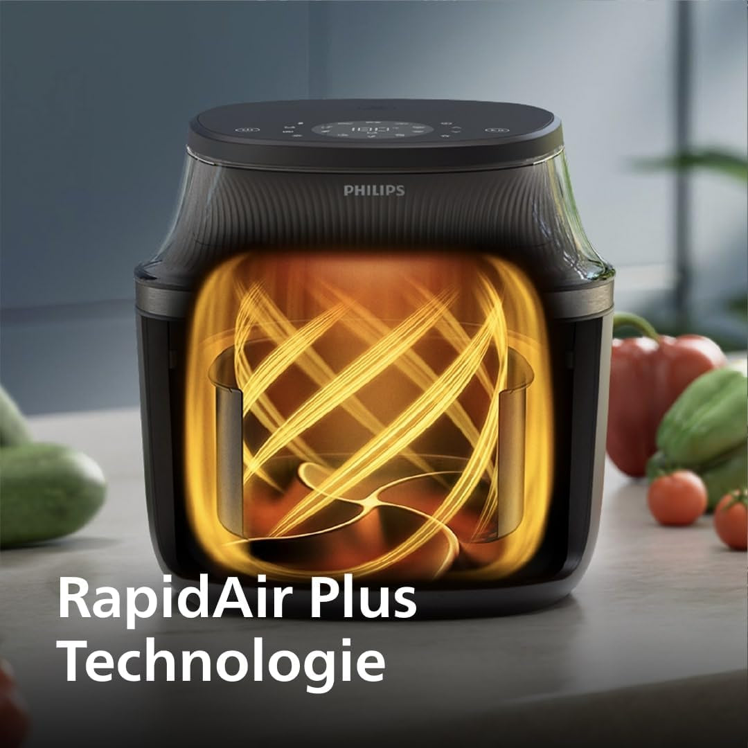 Philips Airfryer 3000 Serie 6,2L, Kookvenster, 16 kookfuncties in 1, Rapidair plus technologie, Vetverwijdering, Receptapplicatie Homeid Appliances Naty Shop
