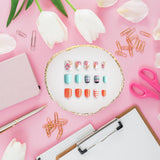 Maniküre Gemalt Palette Nail Art Palette Kunstharz Nagelkunst Nail Art Make up Paletten Nagelmalerei Display Fach Kosmetik Mischwerkzeuge (Wit)