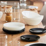 Harena N&b Glasgeschirr, 18-teilig, voor 6 personen, wit en zwart