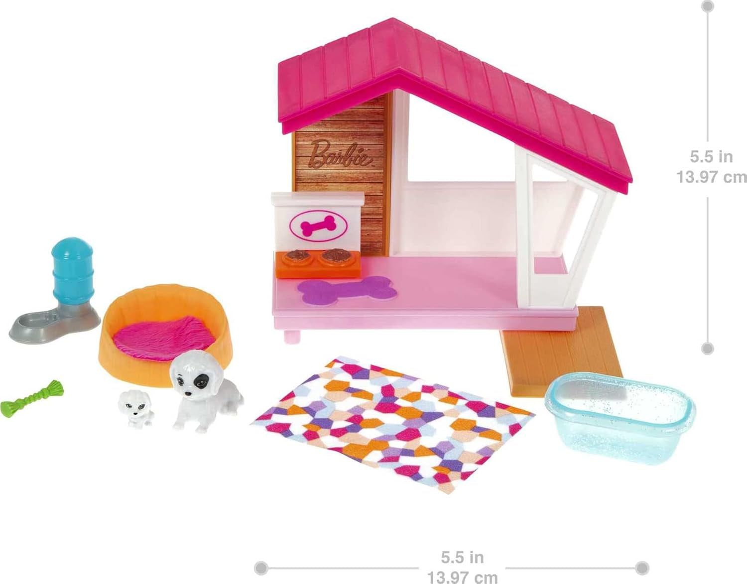 Barbie GRG78 - Mini Speelset met 2 honden, hondenhuis en accessoires, cadeau voor kinderen van 3 tot 7 jaar Naty Shop Dolls