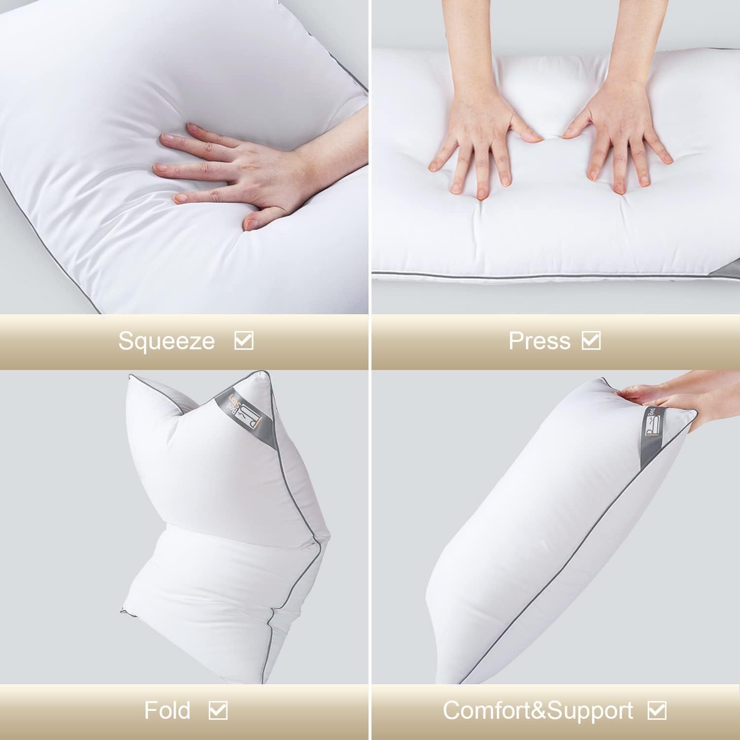 Bedstory-kussen, 2-pack, hotelkwaliteit, alternatief, ondersteunend, hypoallergeen slaapkussen voor buik-, rug- en zijslapers Naty Shop standaardkussens