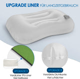 HIKENTURE Opblaasbaar kampeer- / reiskussen met afneembare kussensloop, ergonomisch kussen, comfortabel nekkussen voor reizen / buiten, opblaasbaar reisnekkussen (groen) ... Cervicale orthopedische kussens Naty Shop