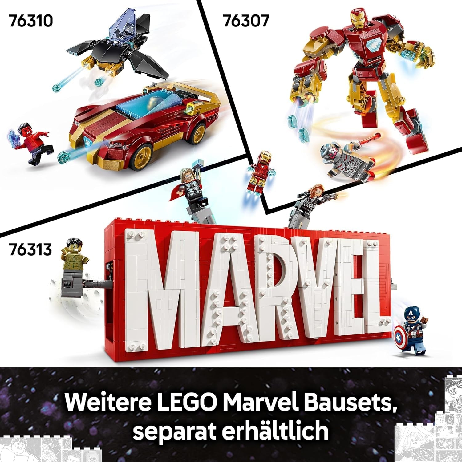 LEGO Marvel Captain America: Civil War Action Duel - Superheldenspeelset met 8 minifiguren - Speelgoedvliegtuigbouw- en speelset - Cadeau voor jongens en meisjes 76314 Bouwsets Besuche in LEGO-Store