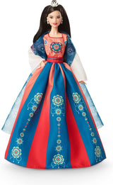 BARBIE Lunar New Year Puppe - Sammelfigur met traditionele Hanfu-Robe en Chinese drucken, geïnspireerd door Dunhuang-Höhlenmalereien, inclusief Puppenständer en Echtheitszertifikat, HJX35