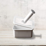 Geëmailleerd vacuüm-voedselbewaarblik | XL| 1,85L | 23,5 x 17,5 x 7 cm | houdt voedsel veel langer vers | beschermt voedsel tegen bacteriën en schimmels | zonder vacuümpomp Voedselbewaardozen Naty Shop