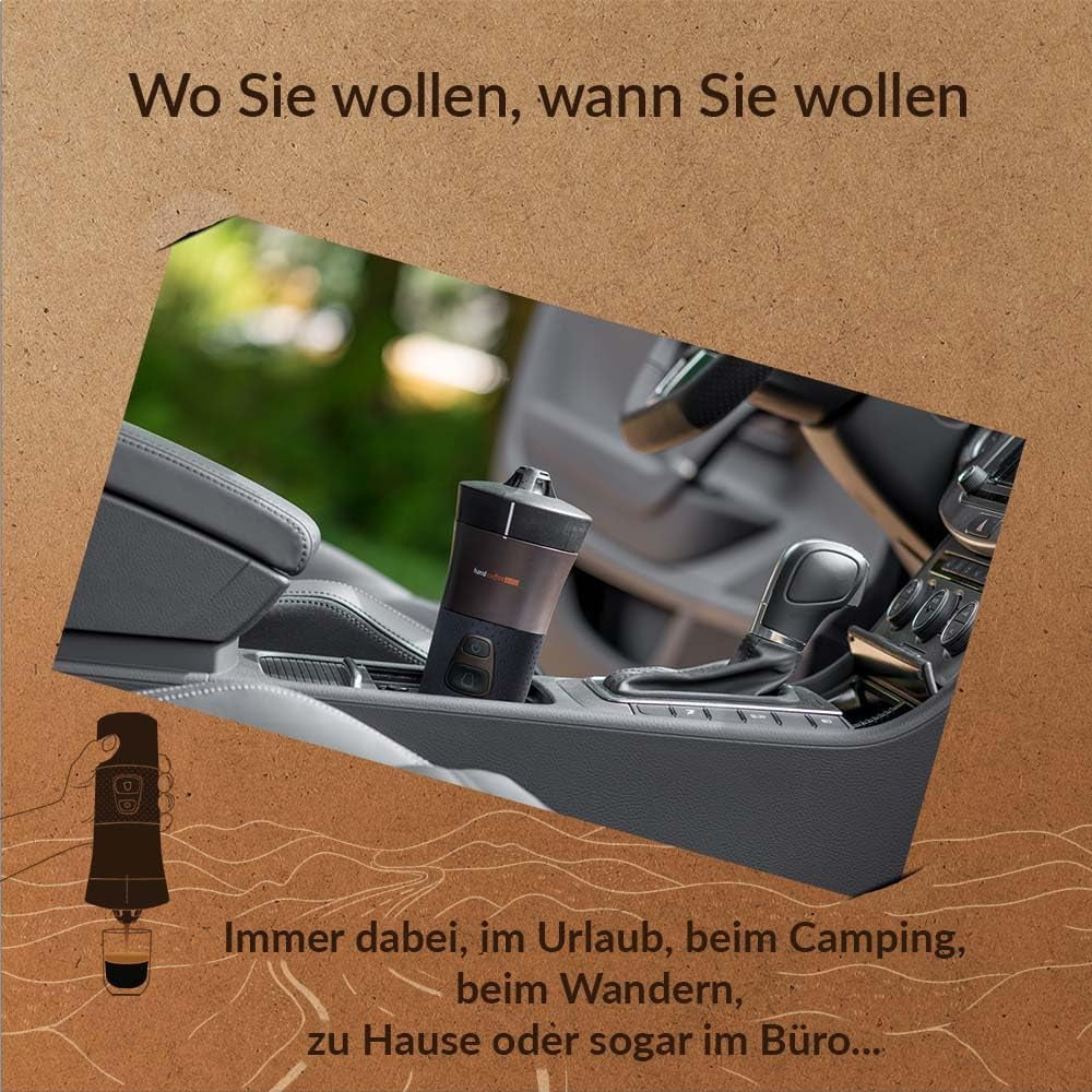 Handpresso - Handkoffie Auto 21000 | 12V auto-espressomachine - 12 volt espressomachine voor auto's | Senseo Pad espressomachine voor auto's - 12V reis-espressomachine | 12 Volt espressomachine voor campers