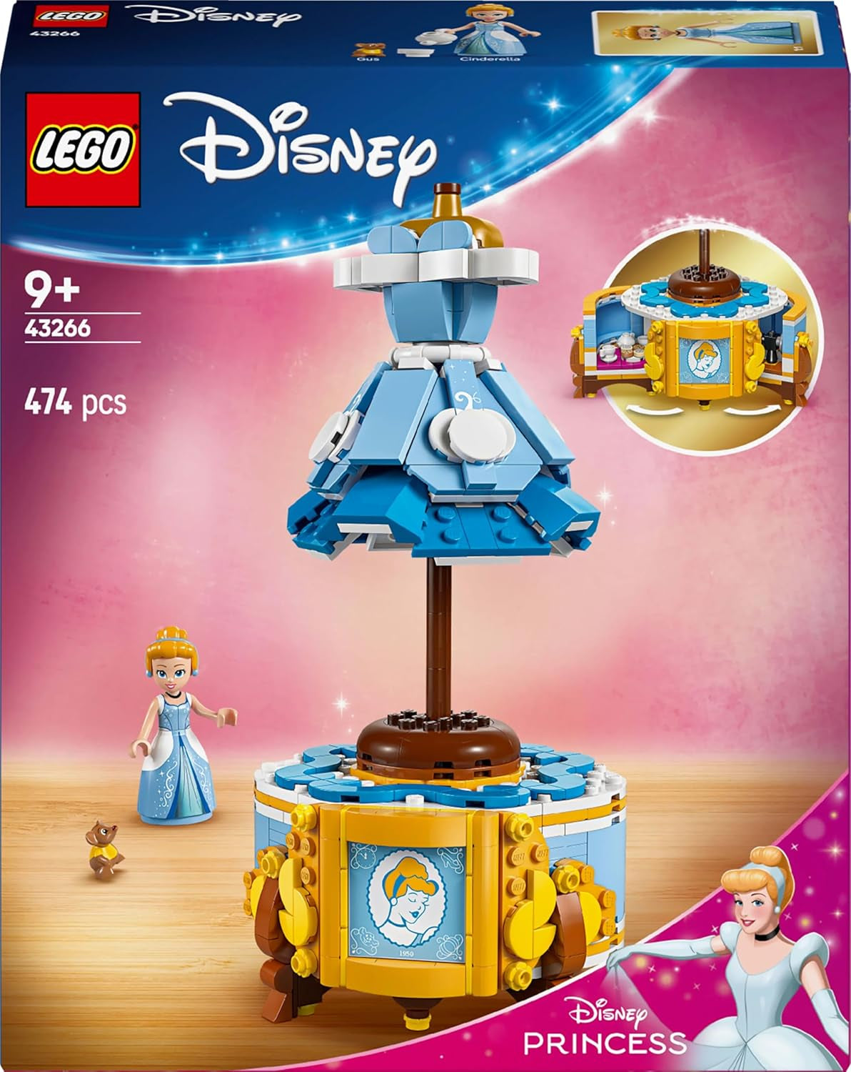 LEGO Ç€ Disney Princess Assepoester jurk, speelgoed voor jongens en meisjes vanaf 9 jaar - inclusief kledinghanger, Assepoester minipoppetje en muisfiguur - Creatieve speelset 43266 Bouwsets Beuche in LEGO-Store