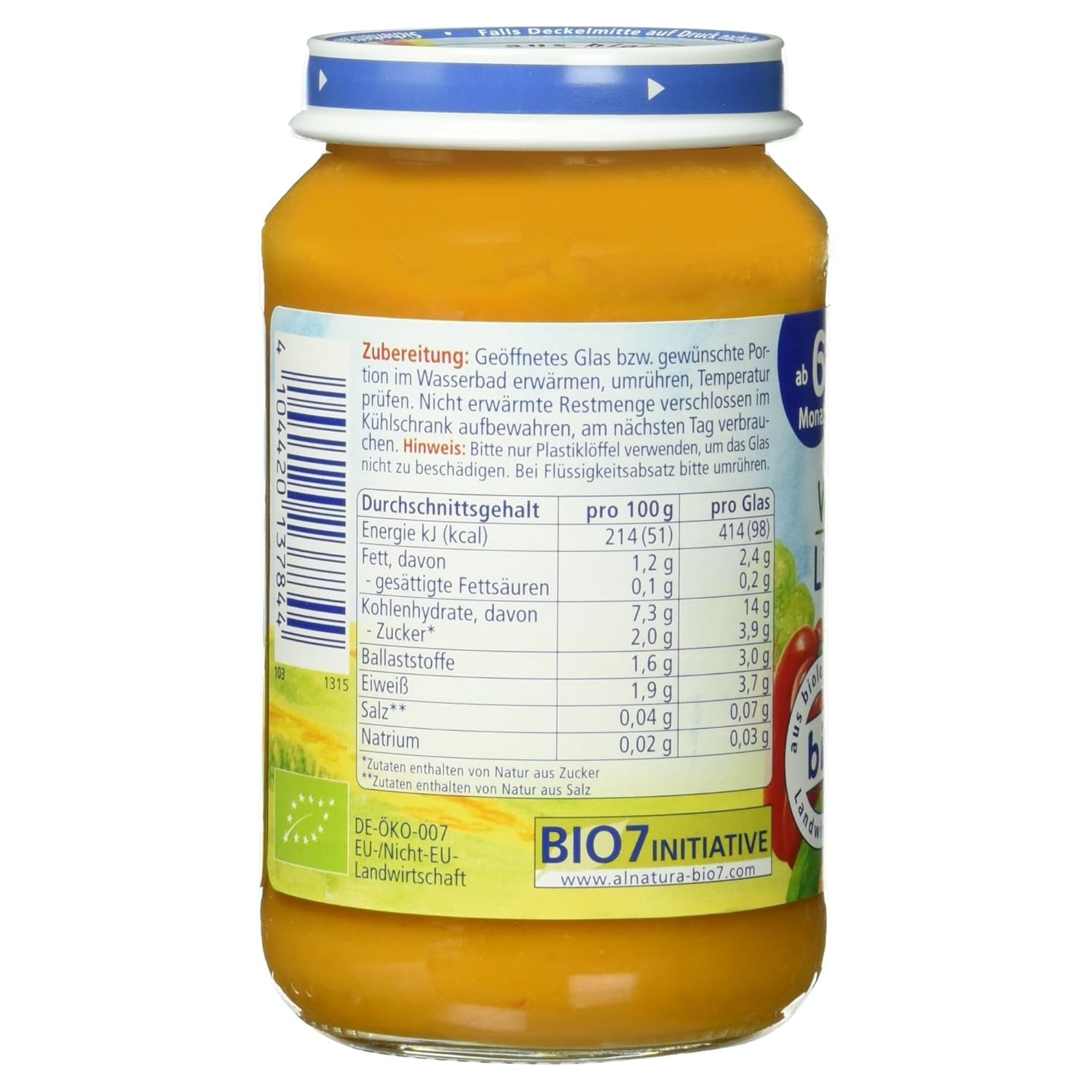 Biologische linzenstoofpot met couscous (vanaf 6 maanden), 190 g