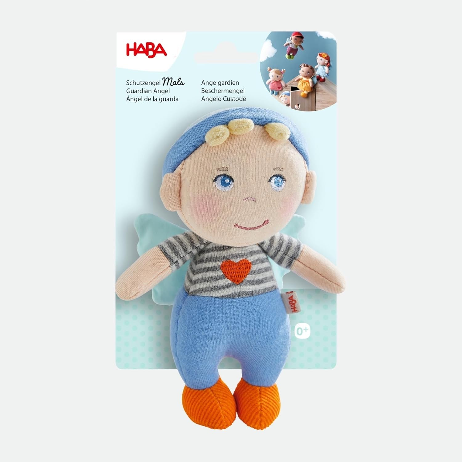 HABA Beschermengelmatten - Pluche textielpop (15 cm), ideaal welkomstcadeau voor baby's en peuters - wasbaar op 30°C - 2011869001 Poppen Naty Shop
