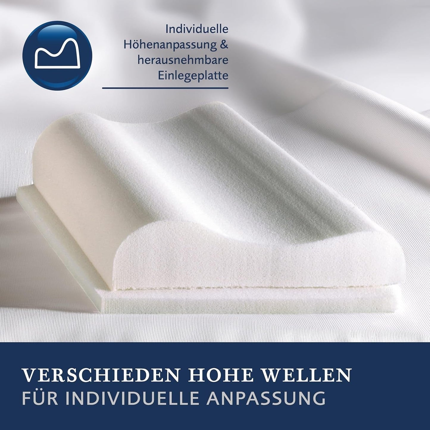 Billerbeck S20 Visco kussen - Nekkussen - Kussen 40 x 80 cm - Neksteunkussen met Visco High-Tech kern