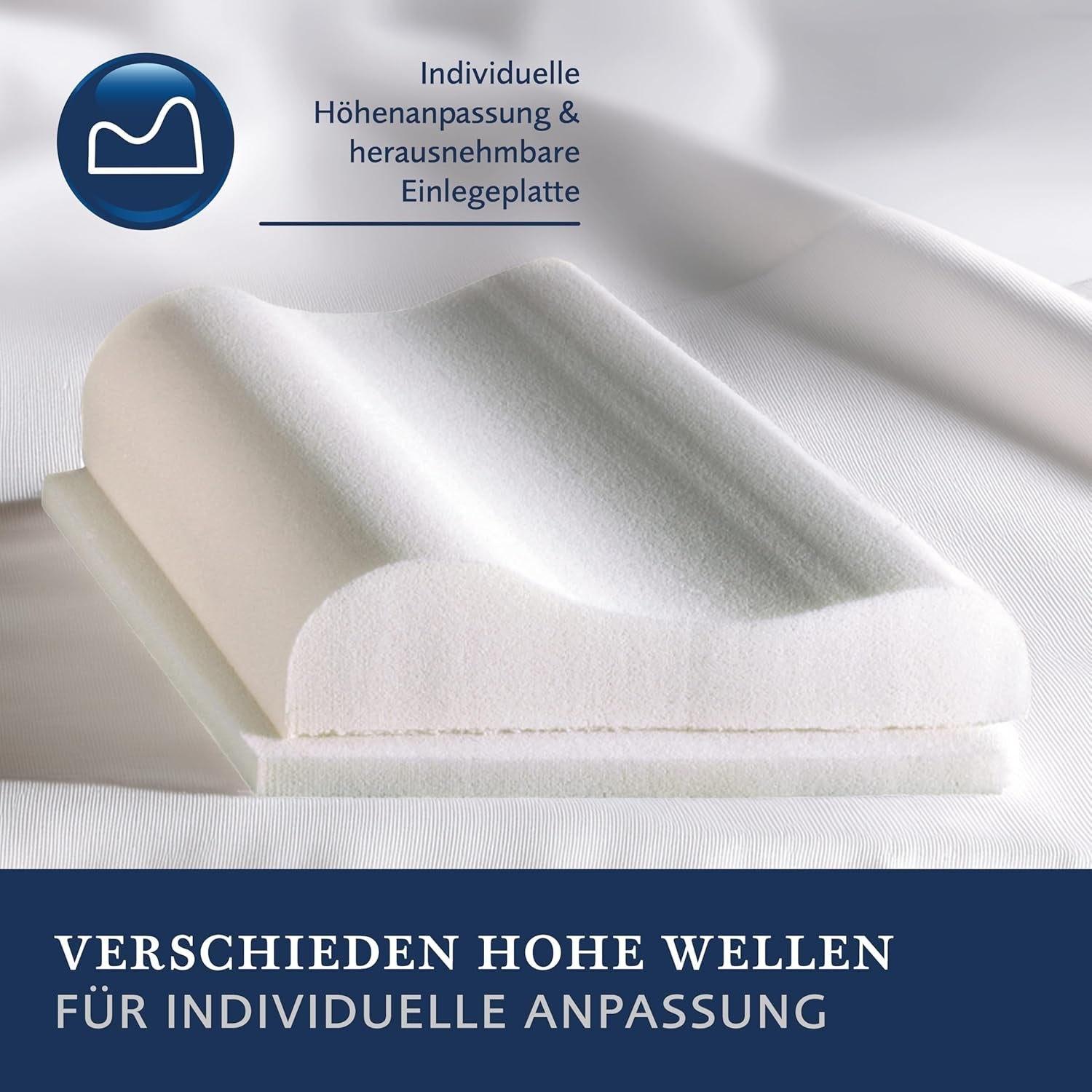 Billerbeck S20 Visco kussen - Nekkussen - Kussen 40 x 80 cm - Neksteunkussen met Visco High-Tech kern