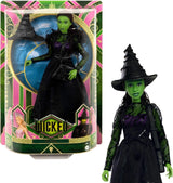 Mattel Wicked Elphaba modepop en accessoires met groene huid, zwart gevlochten haar, verschillende mogelijke houdingen en uitschuifbare baljurkuitstraling, HXT62, [Veelkleurig] Naty Shop Dolls Standaardtitel