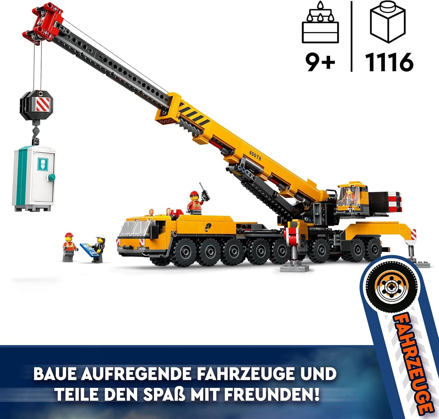 LEGO City Mobiele bouwkraan Bouwspeelgoed voor jongens en meisjes Creatief kindercadeau Lange uitschuifbare arm 4 bouwvakker minifiguren voor rollenspel 60409 Bouwsets Besuche in LEGO-Store