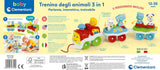 Clementoni Animali-3 Pratend interactief uitbreidbaar elektrisch treinspeelgoed voor 1-jarige baby (Italiaanse versie) Made in Italy Veelkleurig 17740 Jucarii Bebe Naty Shop
