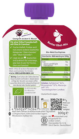 FRECHE FREUNDE Bio Quetschie Appel, Birne & Maracuja, Fruchtmus mit Obst im Quetschbeutel voor baby's vanaf 6 maanden, veganistisch, 6er-pakket (6 x 100 g)