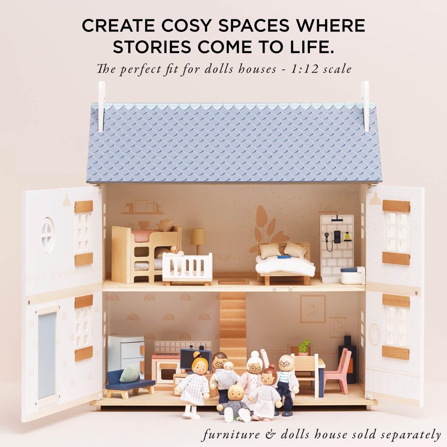 – My Doll Family houten poppenhuisspeelset | Daisylane poppenhuisaccessoiresets voor meisjes - geschikt voor kinderen vanaf 3 jaar P053