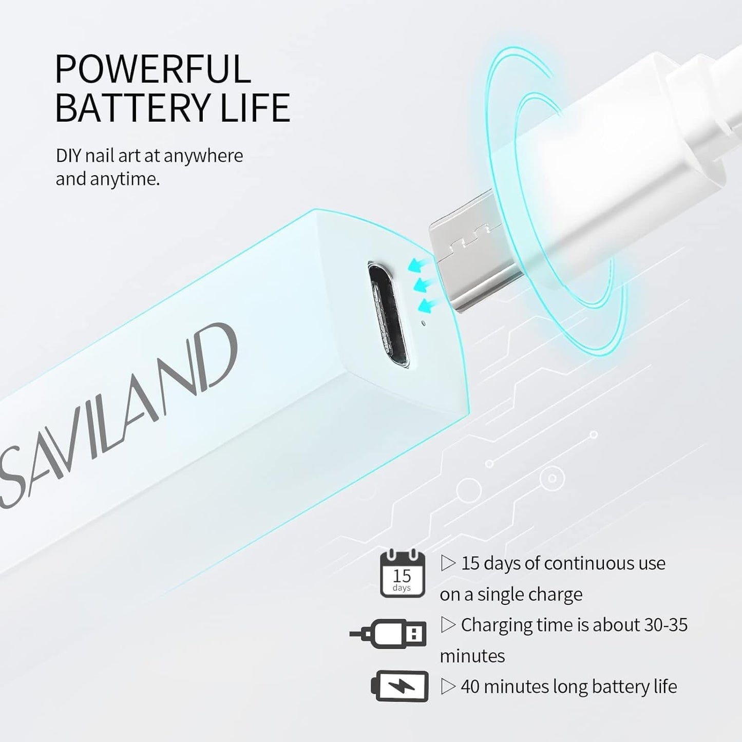 Saviland UV-lamp voor gelnagels: Mini U V-lamp voor nagelsSchützen Sie Die Haut Wiederaufladbar Klein LED Nagellack Trocknergerät Für Nagellack Aufbaugel Nail Tips Nagelkleber Geschenken voor Frauen