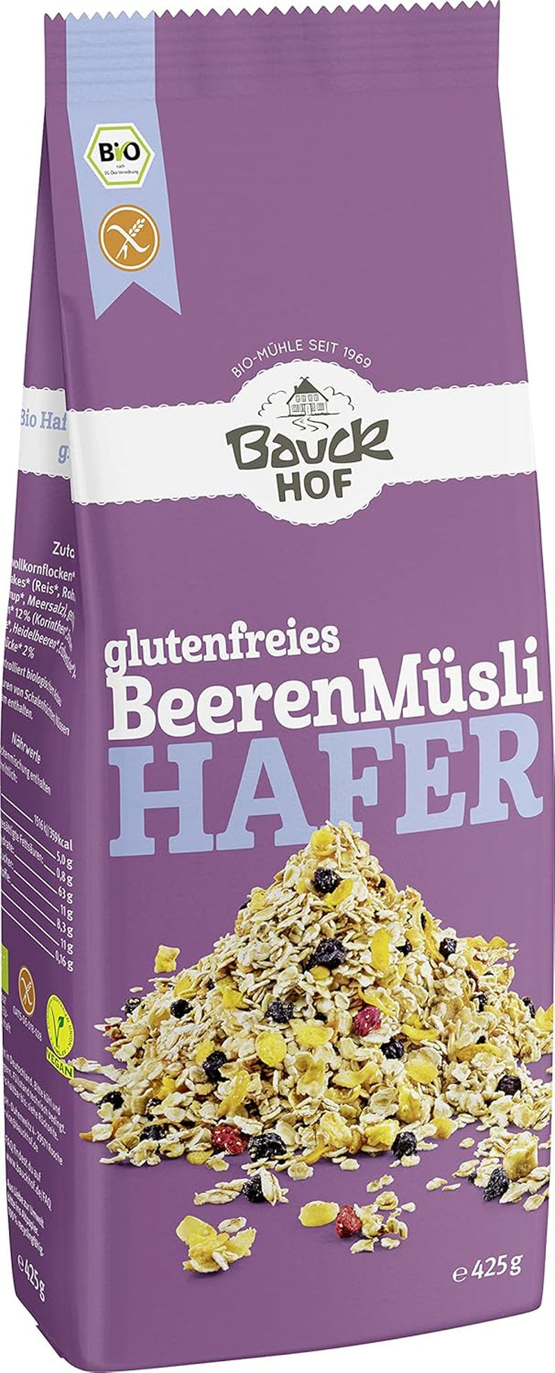 hof havermuesli met bessen, glutenvrij (425 g) - Bio