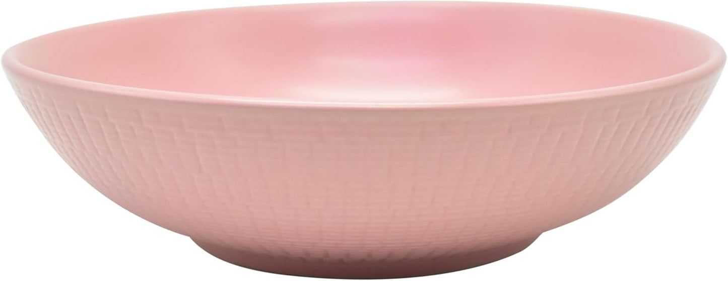 ECHTWERK Vintage serviesset 12-delig natuurlijk design "Blanka" 4-persoons elegant getextureerd steengoed serviesset met 4 dinerborden 4 zijborden 4 dinerborden roze