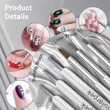Sullarpek 8 Stück Nagel Pinsel Set, Pinsel voor Gelnägel, Nageldesign Pinsel, Nail Art Dotting Tools, Nailart Pinsel voor Gel Acryl Nägel Nailart