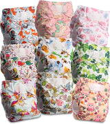 Littles and Bloomz herbruikbare luier FLV2-0602, standaard klittenbandsluiting, 6 luiers