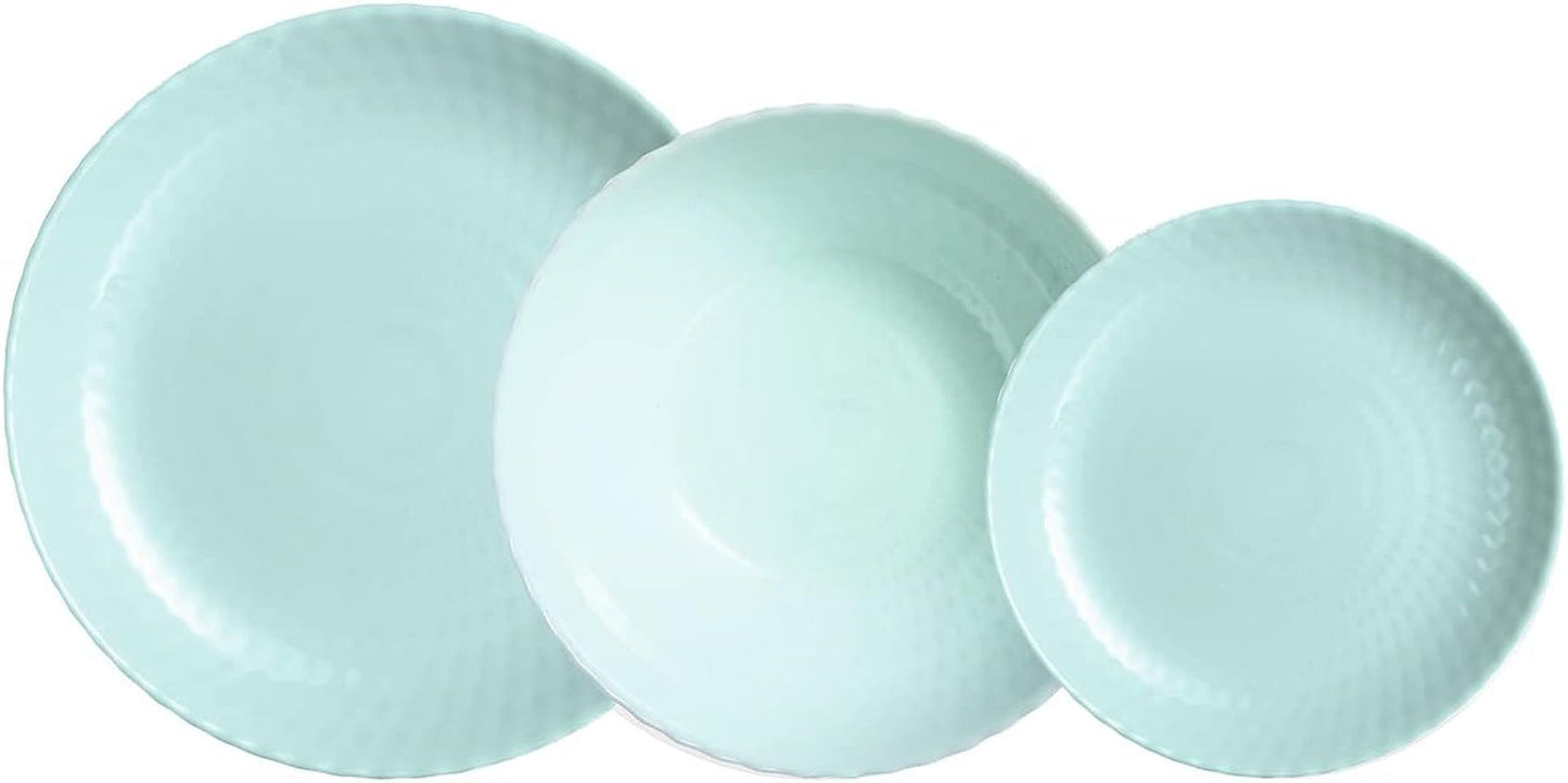 Pampille Turquoise Opal serviesset, 18-delig - 6 personen, turkoois