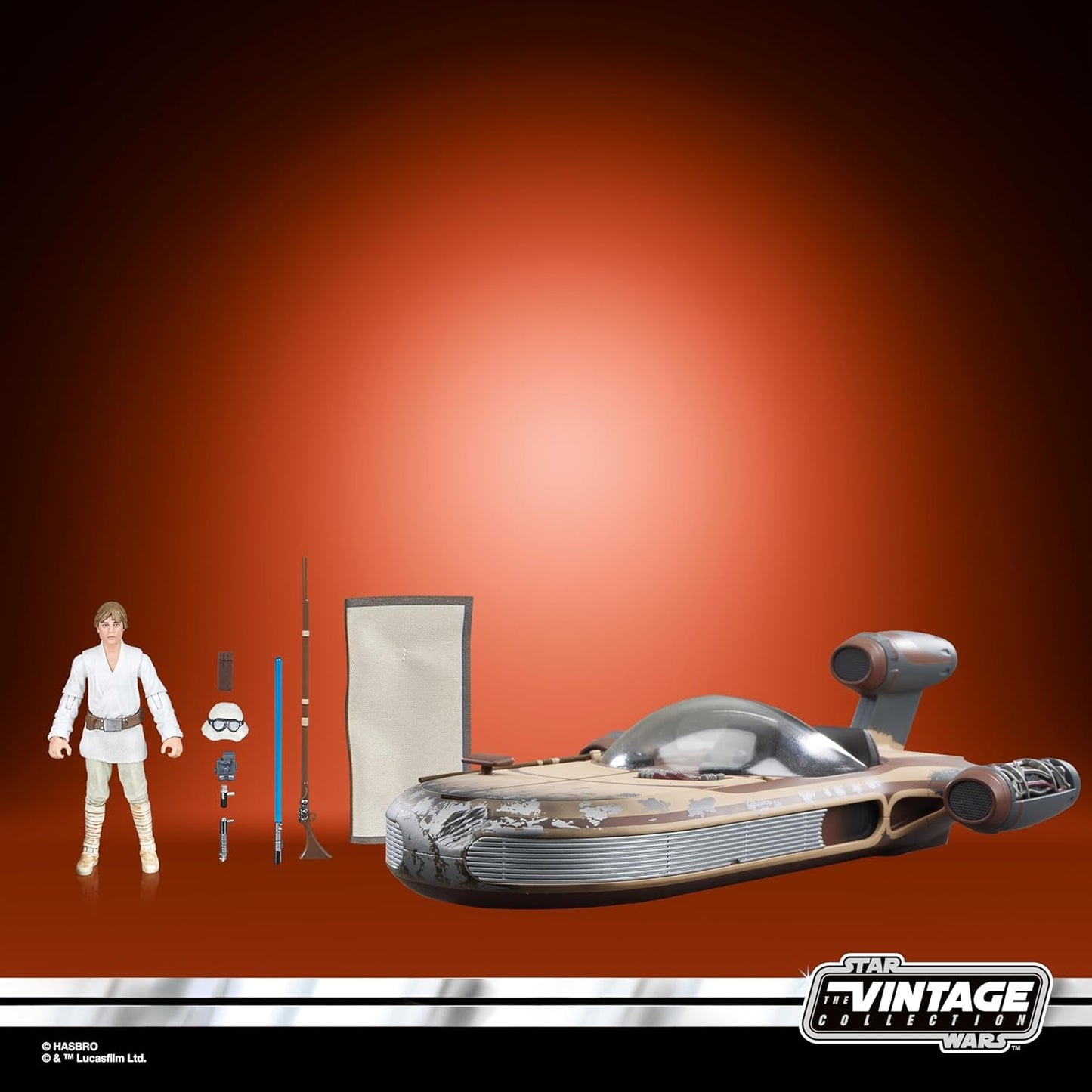 Star Wars Vintage Collection Landspeeder & Luke Skywalker, Star Wars: A New Hope Actiefiguur en voertuig, 9,5 cm Actiefiguren Naty Shop
