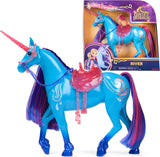 Unicorn River Unicorn Academy - 28cm hoge, originele Isabel eenhoorn uit de Netflix serie, met echte manen en staart, afneembaar hoofdstel en zadel en borstel, voor kinderen vanaf 4 jaar