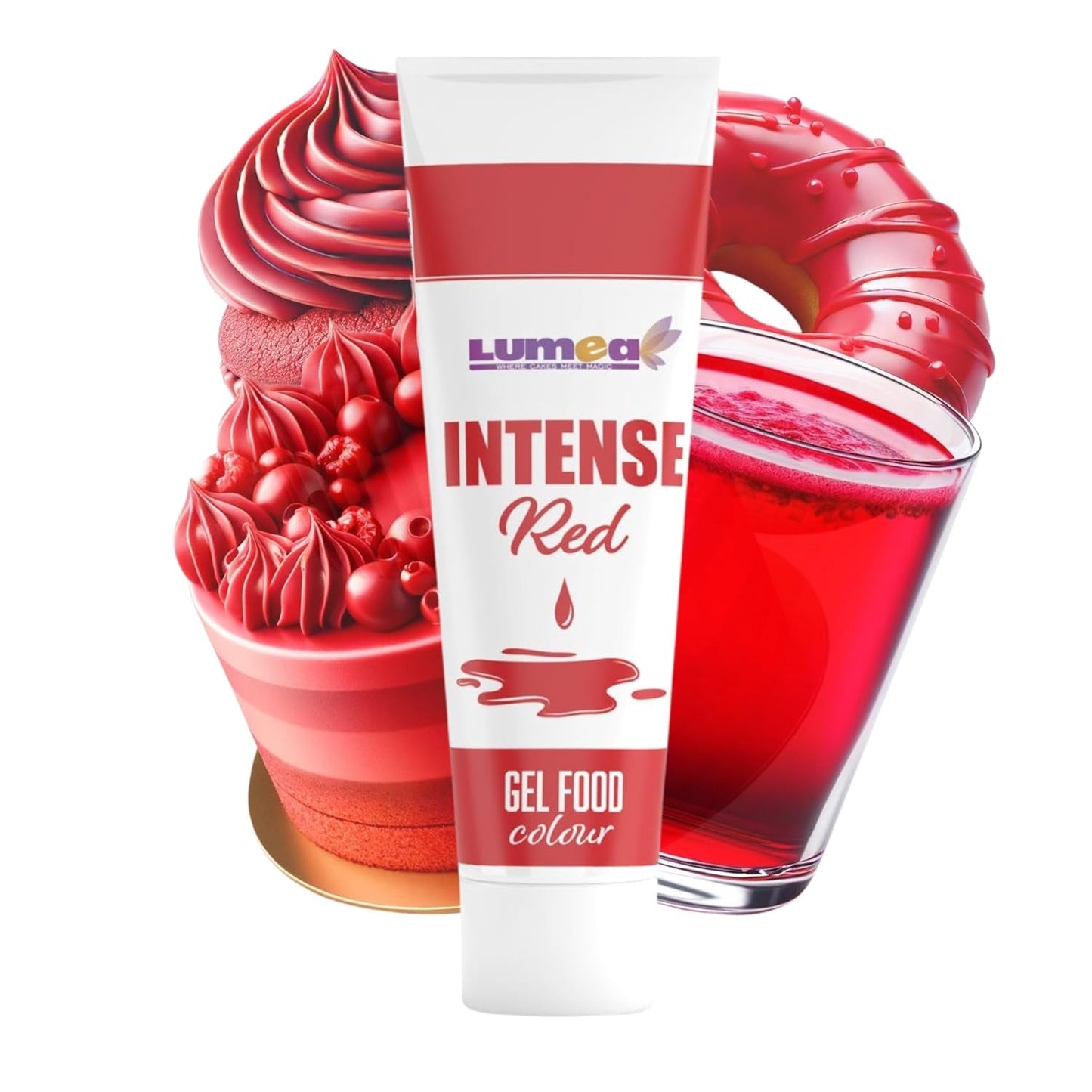 Dekozauber 24 rode kleurstof, gel, 30 g, veganistisch, suikervrij, hooggeconcentreerd, rode kleurstof voor fondant, botercrème, drankjes en meer