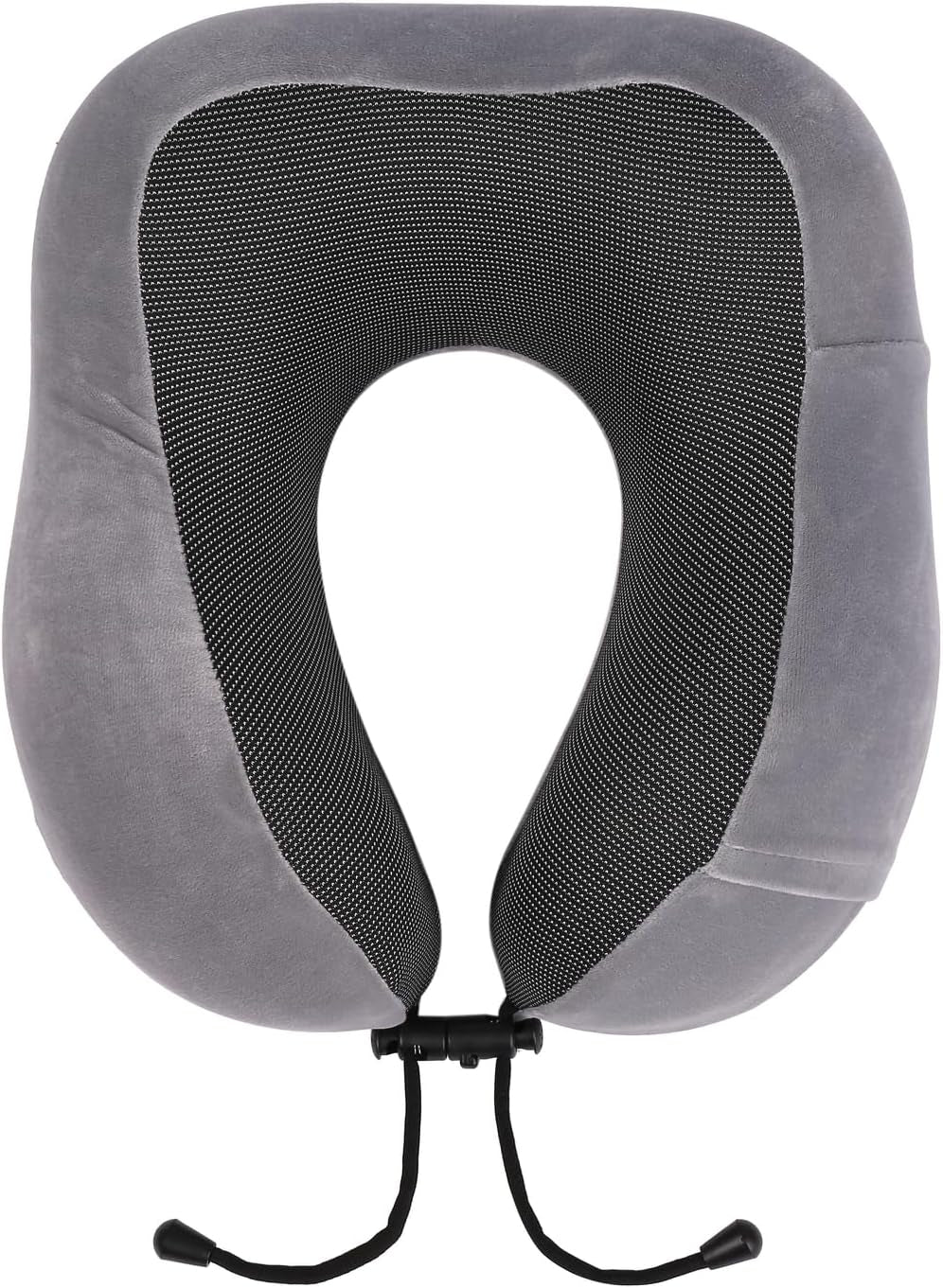 WELLGRO Nekkussenset met 3D-slaapmasker en oordopjes - Afneembare hoes - Traagschuim - Ritssluiting - Inclusief opbergtas - Reiskussen - Kleur selecteerbaar, Kleur: Grijs Cervicale Orthopedische Kussens Naty Shop