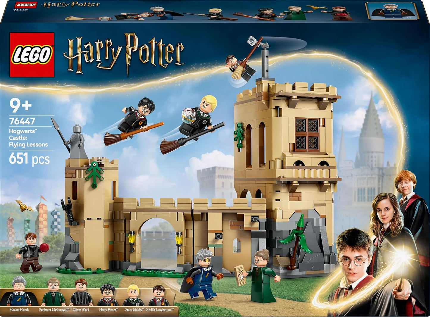Kasteel Zweinstein LEGO Harry Potter: Vlieglessen Avontuurspeelset met 6 minifiguren om te verzamelen, waaronder Draco Malfidus en Professor Anderling Rollenspelset voor jongens en meisjes, 9 jaar oud 76447 Bouwsets Besuche in LEGO-Store