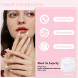 White Pearl Chrom Nagel Pulver, Iriserende Aurora Pulver Metallic Spiegel Effect Glitter Pulver Pearlescent Eis Transparant Meerjungfrau Pigment Perle Glitter Staub Für Nail Art Decoratie