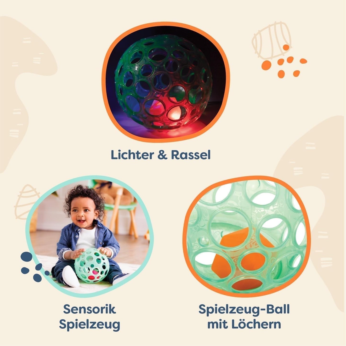 B. speelgoed Babyspeelgoed Babyspeelgoed motorisch speelgoed met licht - babyspeelgoed voor pasgeborenen, meisjes en jongens vanaf 0 maanden, PVC-vrij Bebe Toys Naty Shop