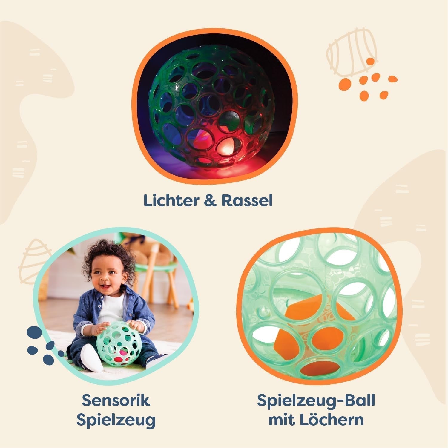 B. speelgoed Babyspeelgoed Babyspeelgoed motorisch speelgoed met licht - babyspeelgoed voor pasgeborenen, meisjes en jongens vanaf 0 maanden, PVC-vrij Bebe Toys Naty Shop