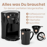 Clatronic® 1-kops koffiezetapparaat | Perfecte espressomachine voor alleenstaanden | Espressomachine met filter, inclusief keramische kop | Kleine espressomachine met filter, ideaal voor op reis | KA 3356