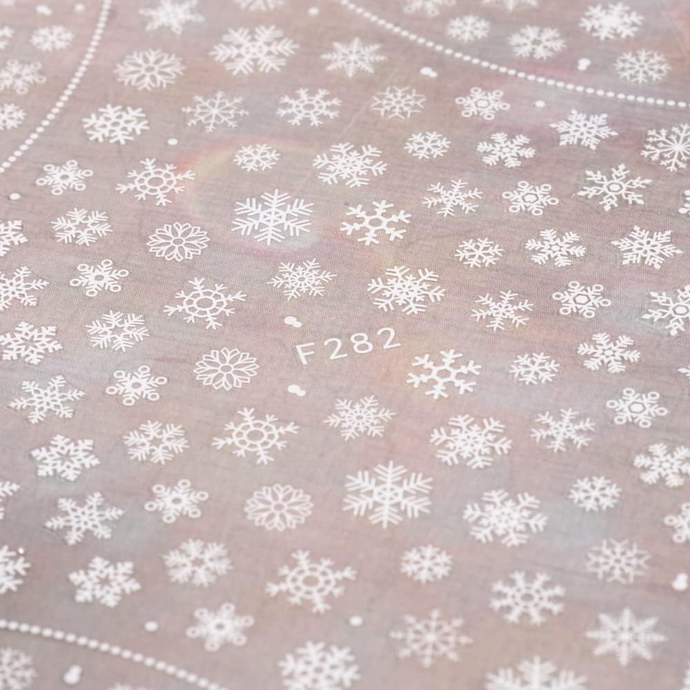 JMEOWIO Nagelsticker Weihnachten 8 Blatt Nagelaufkleber Selbstklebend Weiße Schneeflocken Winter Nail Art Sticker Decoratie Nageldesign Zubehör