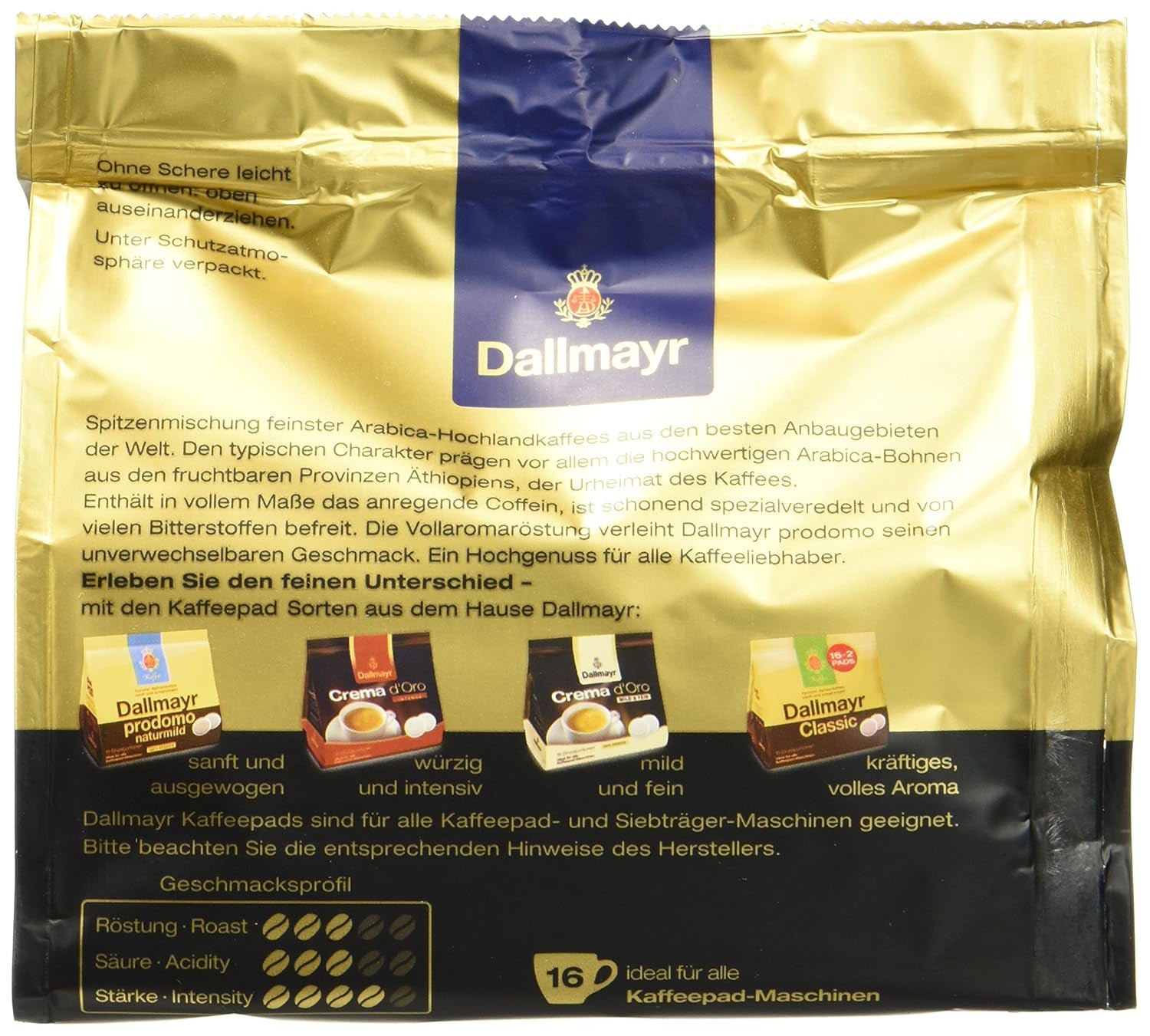 Kaffee Prodomo Kaffeepads, 5er-pakket (5 x 16 pads)