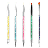Nagel Pinsel 5 Stück Nagel Art Fineliner Pinsel, Nagel Pinsel Set Pinsel voor Nagellack Nagelborstel Nagellack Pinsel Art Pen voor DIY Nail Art Design. (Verf-1)