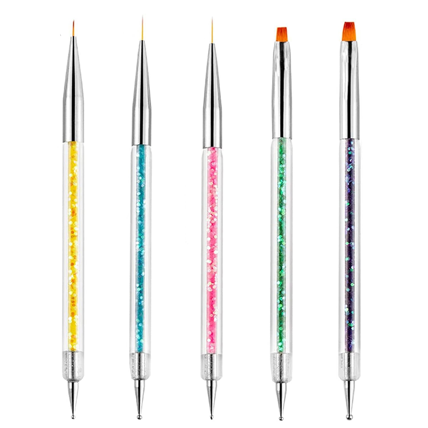 Nagel Pinsel 5 Stück Nagel Art Fineliner Pinsel, Nagel Pinsel Set Pinsel voor Nagellack Nagelborstel Nagellack Pinsel Art Pen voor DIY Nail Art Design. (Verf-1)
