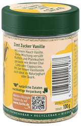 Fuchs Gewürze - Zimt Zucker Vanille - Gewürz zum Versüßen von Wafeln, Milchgetränken oder Joghurt - aus natürliche Ingrediënt - 100 g in wiederverwendbarer, recyclebarer Dosis