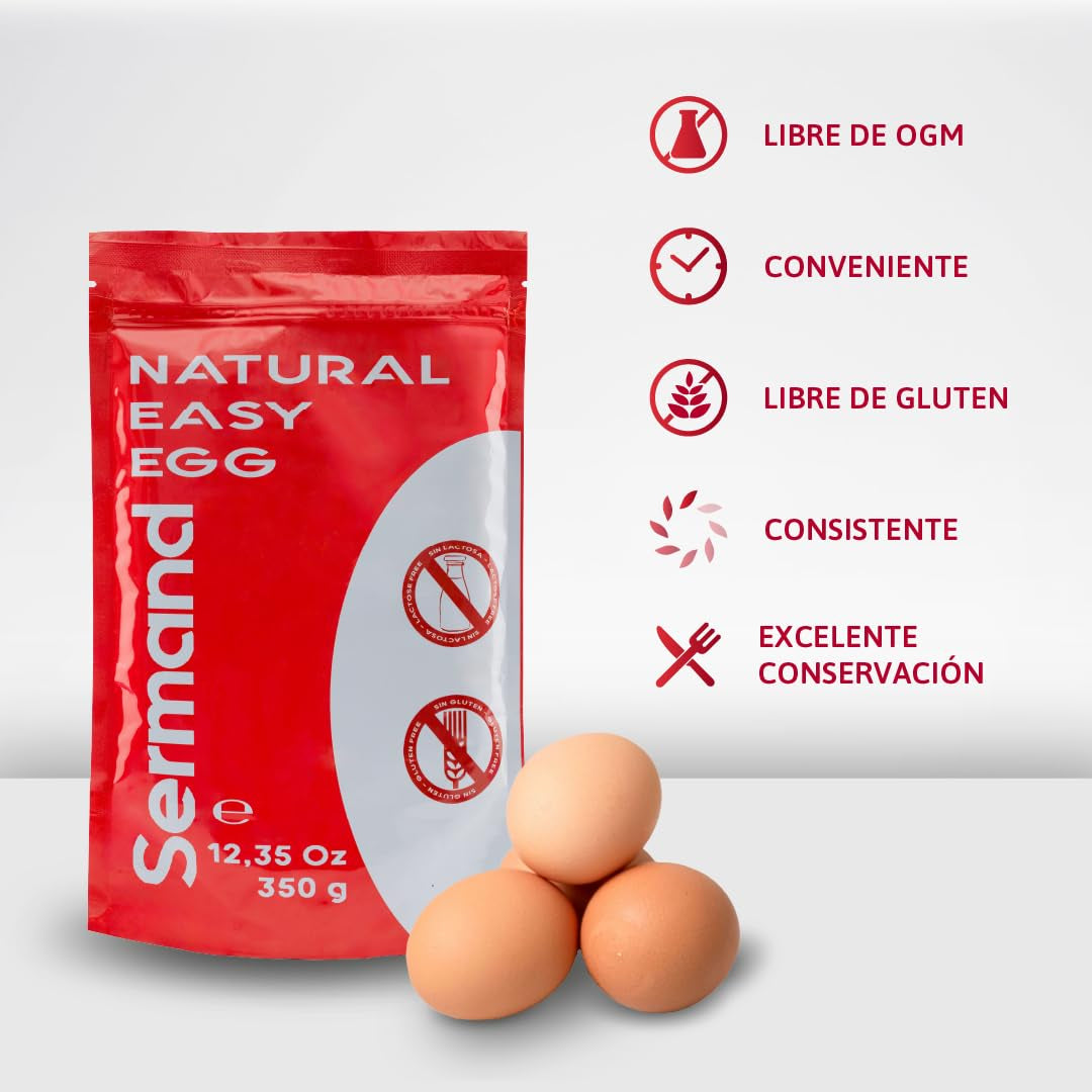 Eiweißpulver für Baiser (350 g) | Pasteurisiertes Eiklar | Getrocknetes Eiweiß | Lactosevrij Glutenvrij | In wiederverschließbarem Zip-Beutel