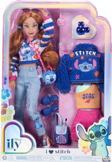 Disney ILY 4EVER Fashion Dolls Stitch met rood haar, 25 cm lang, 13 scharnierpunten, twee complete Mix-And-Match-outfits en een sprankelende Mickey-ring voor jou! Naty Shop-poppen