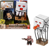 Mattel Minecraft-actiefigurenset, Ghast met vuuraanval, lichten, geluid, starter en projectiel, Piglin Warrior, geïnspireerd door de film, JFB69 Actiefiguren Naty Shop Standaardtitel