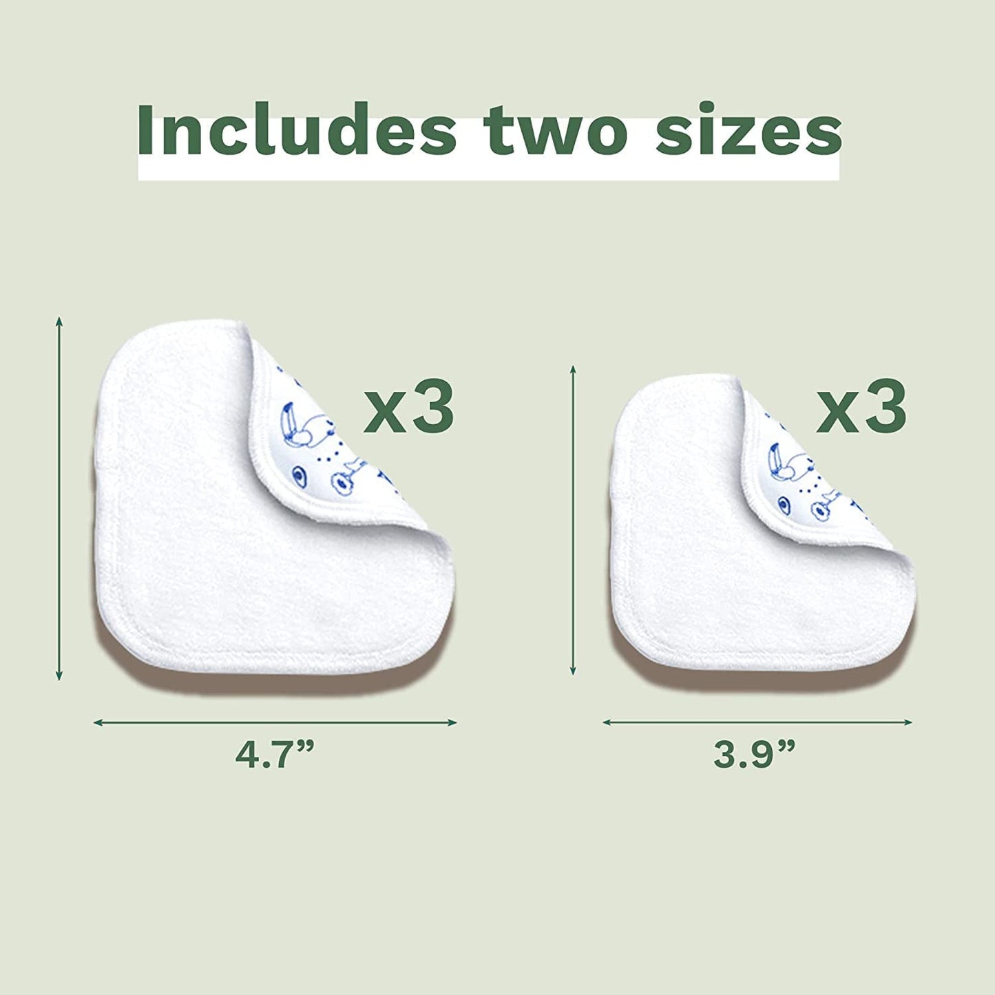 100% GOTS katoenen herbruikbare lichaams- en make-upluiers voor baby's en het hele gezin - reinigt de huid en absorbeert vuil, geschikt voor de gevoelige huid (6-pack)