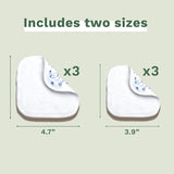 100% GOTS katoenen herbruikbare lichaams- en make-upluiers voor baby's en het hele gezin - reinigt de huid en absorbeert vuil, geschikt voor de gevoelige huid (6-pack)