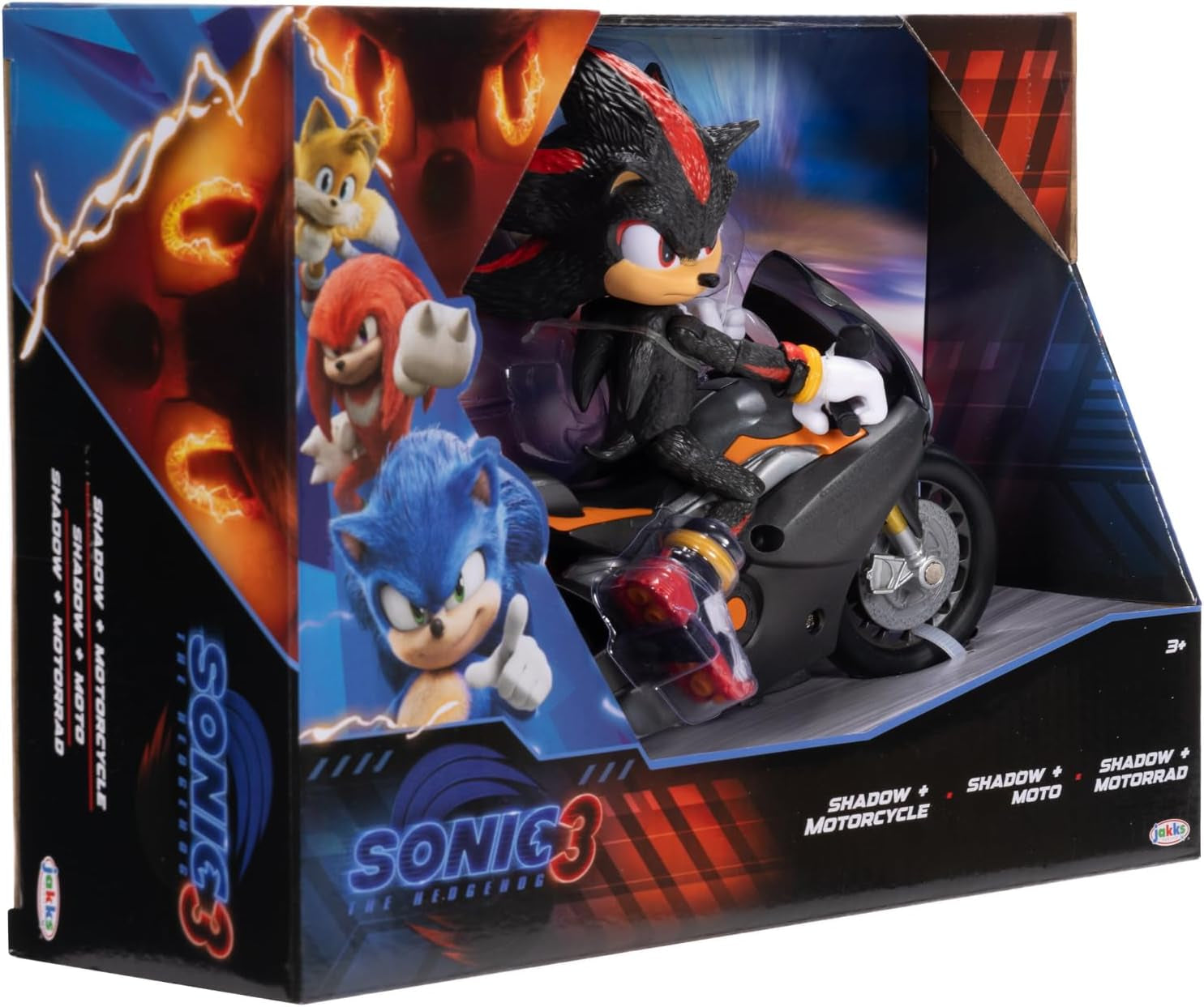 Sonic 3 The Movie Shadow-figuur, 15 cm, beweegbaar, inclusief Shadow Mobile van Jakks Pacific, akoestisch, zwart actiefiguren Naty Shop