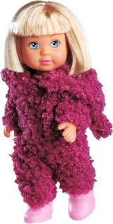 Simba Evi Love Cute Teddy, speelpop in schattige teddy-onesie, 12 cm, vanaf 3 jaar