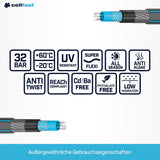 CELLFAST tuinslang 6-laags waterslang dubbel gevlochten stof irrigatieslang UV-bestendig anti-algen flexibele slang 32 bar 1 inch 25 meter hobby